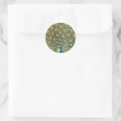Prachtige pauw vogel ronde sticker (Tas)