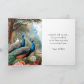 Prachtige pauwen in regenwoud Verjaardag Kaart (Binnen)