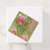 Prachtige Peach Cactus Flowers Bedankjes Labels (In situ)