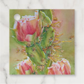 Prachtige Peach Cactus Flowers Bedankjes Labels (Voorkant)