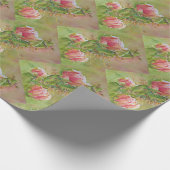 Prachtige Peach Cactus Flowers Cadeaupapier (Hoek)