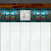 Prachtige Peacock 2 tussen de bloementuin Tegeltje