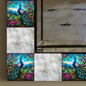 Prachtige Peacock 2 tussen de bloementuin Tegeltje