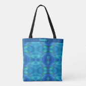 Prachtige Peacock Blue Abstract Tote Bag (Achterkant)