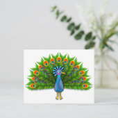 Prachtige Peacock Displayling Plumage Briefkaart (Staand voorkant)