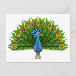 Prachtige Peacock Displayling Plumage Briefkaart