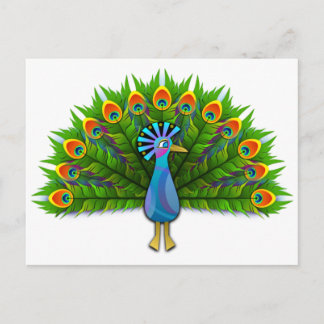 Prachtige Peacock Displayling Plumage Briefkaart