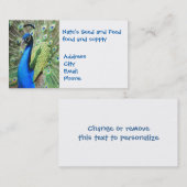 Prachtige Peacock Visitekaartje (Voorkant / Achterkant)