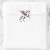 Prachtige Pegasus met Ombre gekleurde vleugels Vierkante Sticker (Tas)