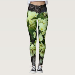 Prachtige pellerige peper Primroses in droge blade Leggings