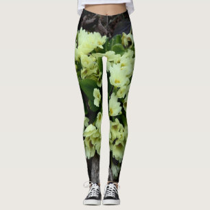 Prachtige pellerige peper Primroses in droge blade Leggings
