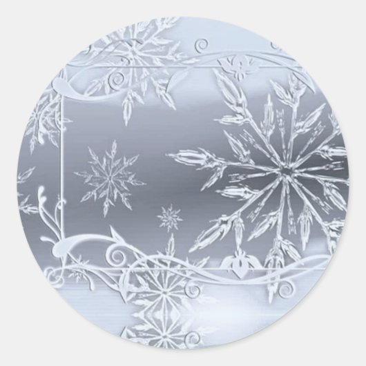 Prachtige perfecte kerstSilver SNowflake Ronde Sticker (Voorkant)