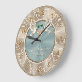 Prachtige, PERSONALIZED Weddensklok met JOUW TEKST Grote Klok (Hoek)