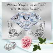 Prachtige persoonlijke 60e Jubileum-uitnodigingen Uitnodiging Briefkaart