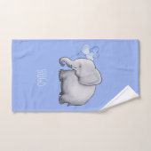 Prachtige persoonlijke blauwe Baby olifant Nursery Bad Handdoek (Handdoek)