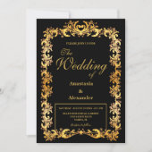 Prachtige persoonlijke gouden Lijsten bruiloft Kaart (Voorkant)