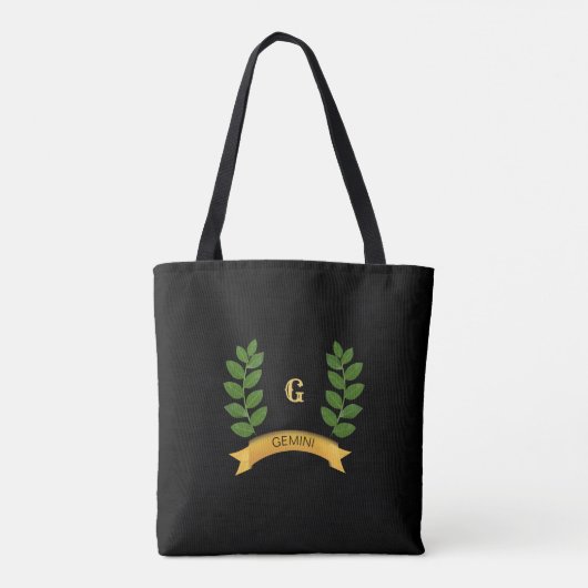 Prachtige persoonlijke groene bladeren tote bag (Achterkant)