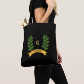 Prachtige persoonlijke groene bladeren tote bag (Dichtbij)