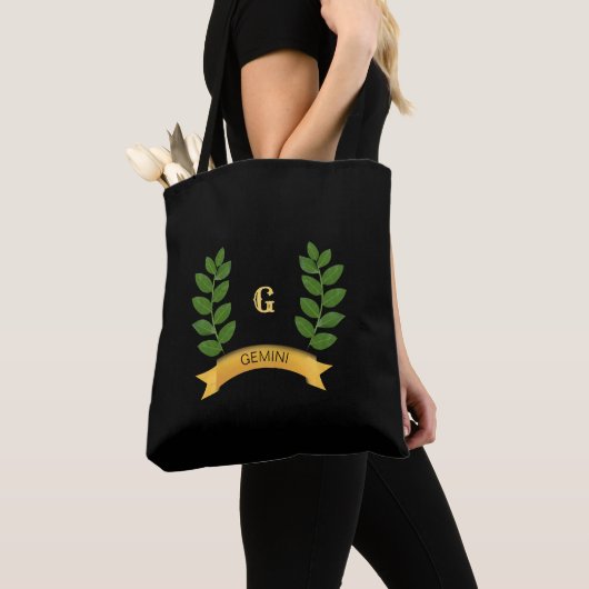 Prachtige persoonlijke groene bladeren tote bag (Dichtbij)