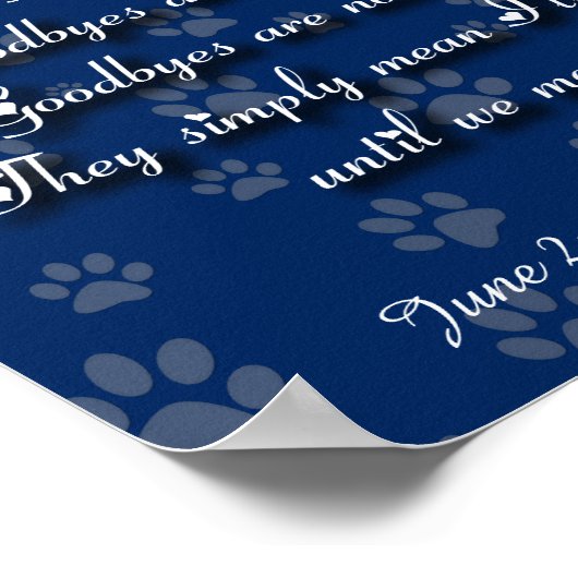 Prachtige persoonlijke hond of kat-herdenking poster (Hoek)