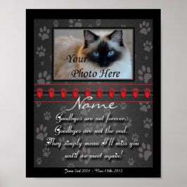 Prachtige persoonlijke hond of kat-herdenking poster
