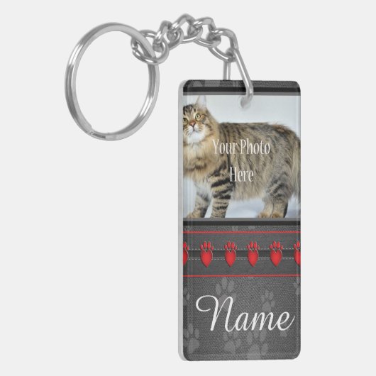 Prachtige persoonlijke hond of kat-herdenking sleutelhanger (Voorkant Links)