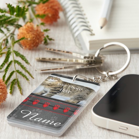 Prachtige persoonlijke hond of kat-herdenking sleutelhanger (Voorkant Rechts)