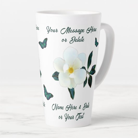 Prachtige persoonlijke, Magnolia-Mokken, Butterfli Latte Mok (Rechterhoek)