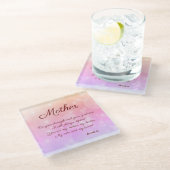 Prachtige persoonlijke moedergedicht glazen onderzetter (Schuin)