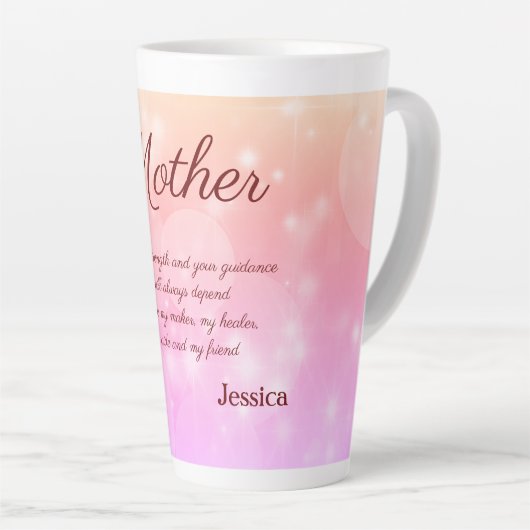Prachtige persoonlijke moedergedicht latte mok (Rechterhoek)