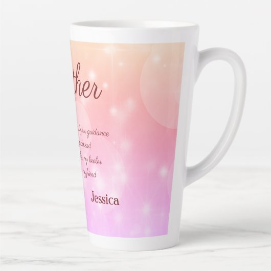 Prachtige persoonlijke moedergedicht latte mok (Rechts)