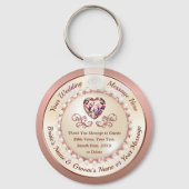 Prachtige persoonlijke, ROOS GOLD Wedding Favors Sleutelhanger (Voorkant)