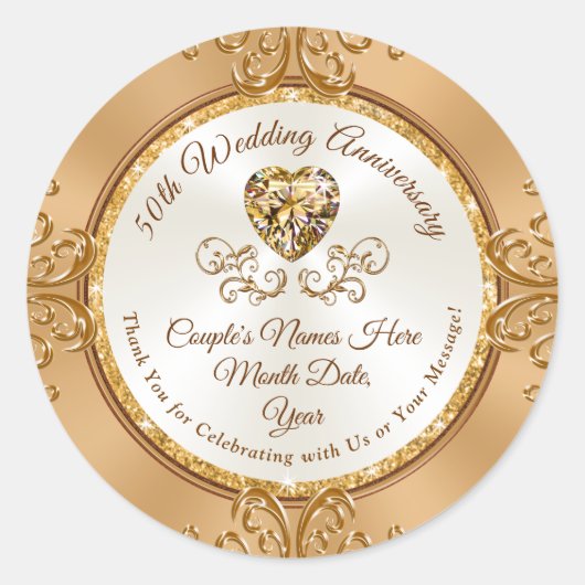 Prachtige Persoonlijke Stickers voor 50-jarig Jubi (Voorkant)