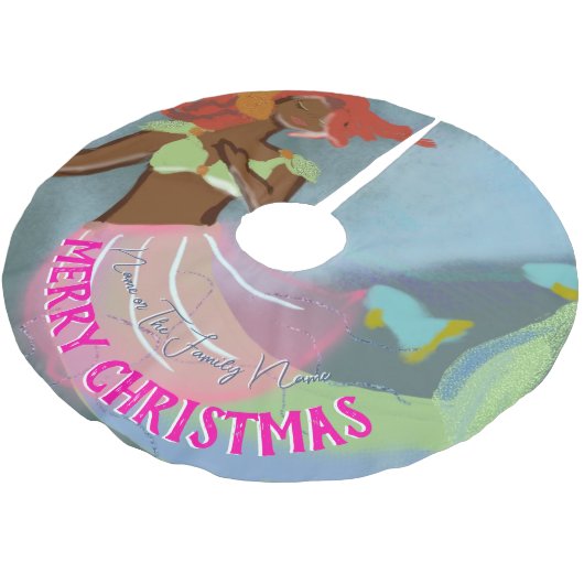 Prachtige persoonlijke tropische Zee Zeemeermaid Kerstboom Rok (Gekanteld)
