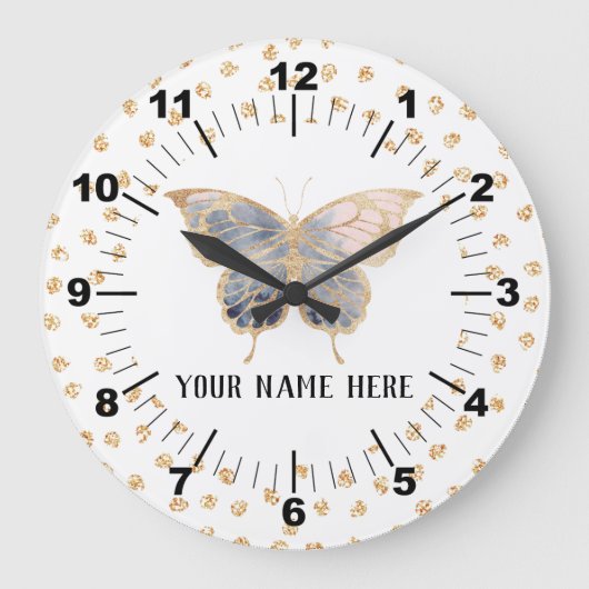 Prachtige persoonlijke vlinder grote klok (Voorkant)