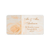 Prachtige perzik crème roos Adres Etiket (Voorkant)
