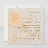 Prachtige perzik crème rozen Trouw uitnodiging (Voorkant)