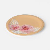 Prachtige Perzik en witte Floral Wreate Papieren Bordje (Gekanteld)