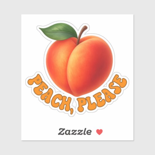 Prachtige Perzik Funny Vinyl Sticker (Vel)