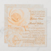 Prachtige perzikcrème rozen Huwelijk Kaart (Voorkant / Achterkant)