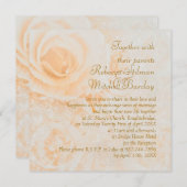 Prachtige perzikcrème rozen Huwelijks Uitnodiging (Voorkant / Achterkant)