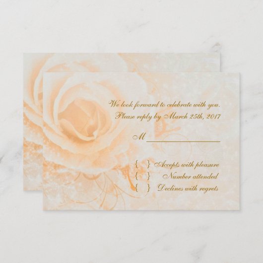 Prachtige perzikcrème rozen RSVP (Voorkant / Achterkant)