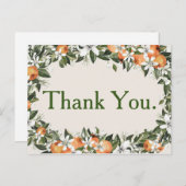 Prachtige perziken en bladeren kleurrijk dank u briefkaart (Voorkant / Achterkant)