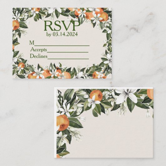 Prachtige perziken en bladeren kleurrijk dank u informatiekaartje (Voorkant / Achterkant)