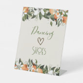 Prachtige perziken flip flop station dansen reclamebord met voetstuk (Voorkant)