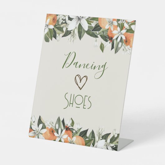 Prachtige perziken flip flop station dansen reclamebord met voetstuk (Voorkant)