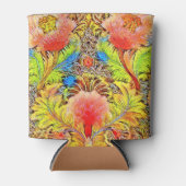 Prachtige perzikkleurige botanische borduurkunst blikjeskoeler (Voorkant)