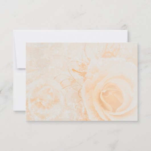 Prachtige perzikroomrozen Weddenschap RSVP (Achterkant)