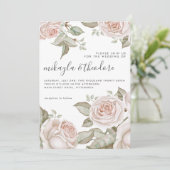 Prachtige Perzische Waterverf Rozen Weddenschap Kaart (Staand voorkant)