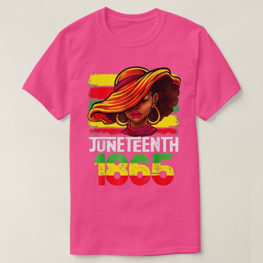 Prachtige Pet van de Zwarte Dame Juneteenth 1865 T-shirt (Design voorkant)